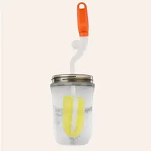 Детская чашка для бутылочки с соской для молока, 360 градусов, губка, очиститель+ Соска-щетка, безопасная, 2 шт./компл., простая, портативная, Экологически чистая