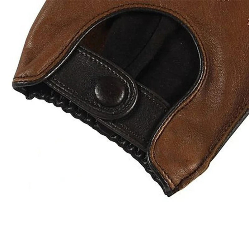 Genuine Leather Men Gloves Fashion Casual Breathable Sheepskin Glove Five Fingers Male Driving Leather Gloves Unlined M023W leather gloves