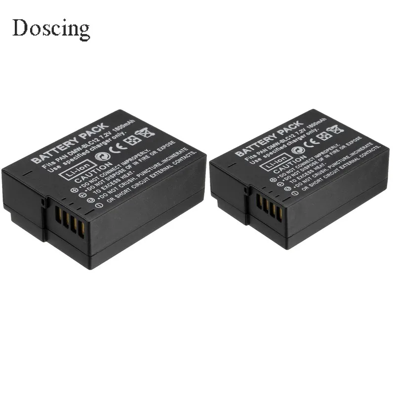 

2 pcs/lot 1800mAh DMW-BLC12 DMW BLC12PP BLC12E BLC12 BP DC12U BP-DC12 Battery for Panasonic DMC GH2 G5 G6 V-LUX4 DMC-GH2 FZ200