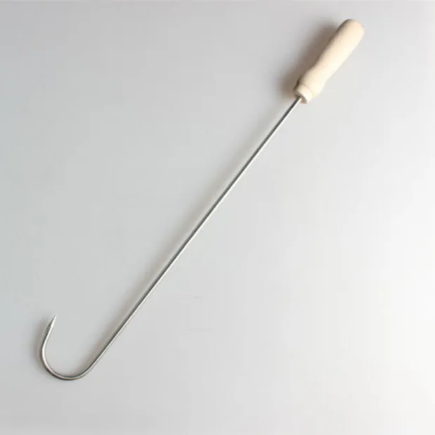 Stainless steel wooden handle hook single hook beef chicken duck lurou