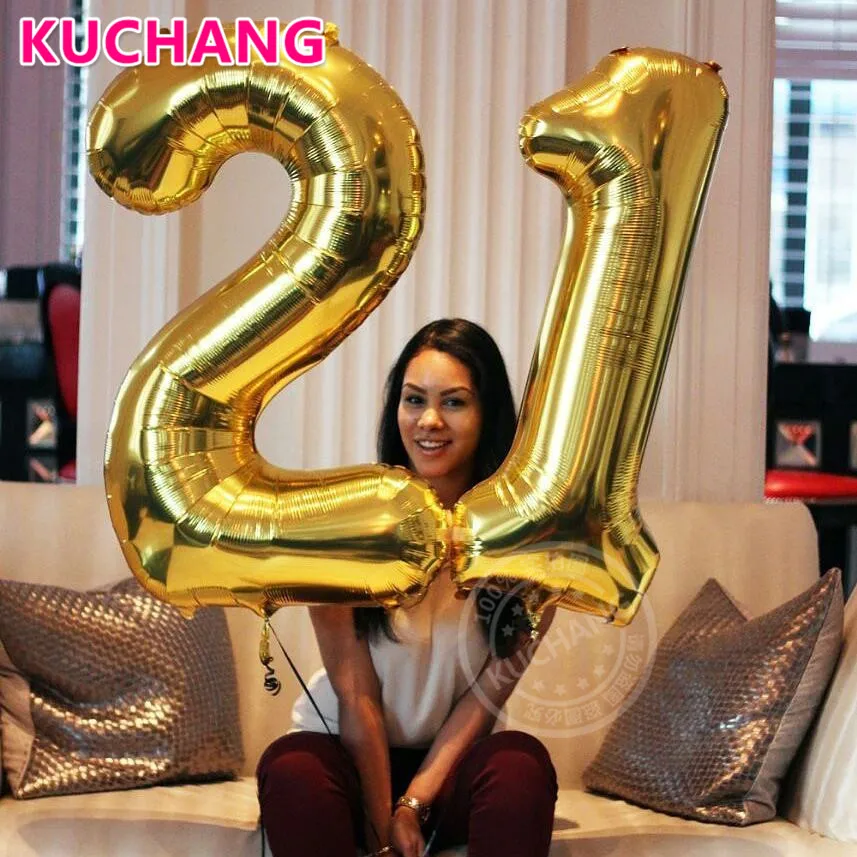 

1Pcs 40Inch Silver Number Balloon Aluminum Foil Helium Balloons Birthday Wedding Party Decoration Celebration tiny slim baloes