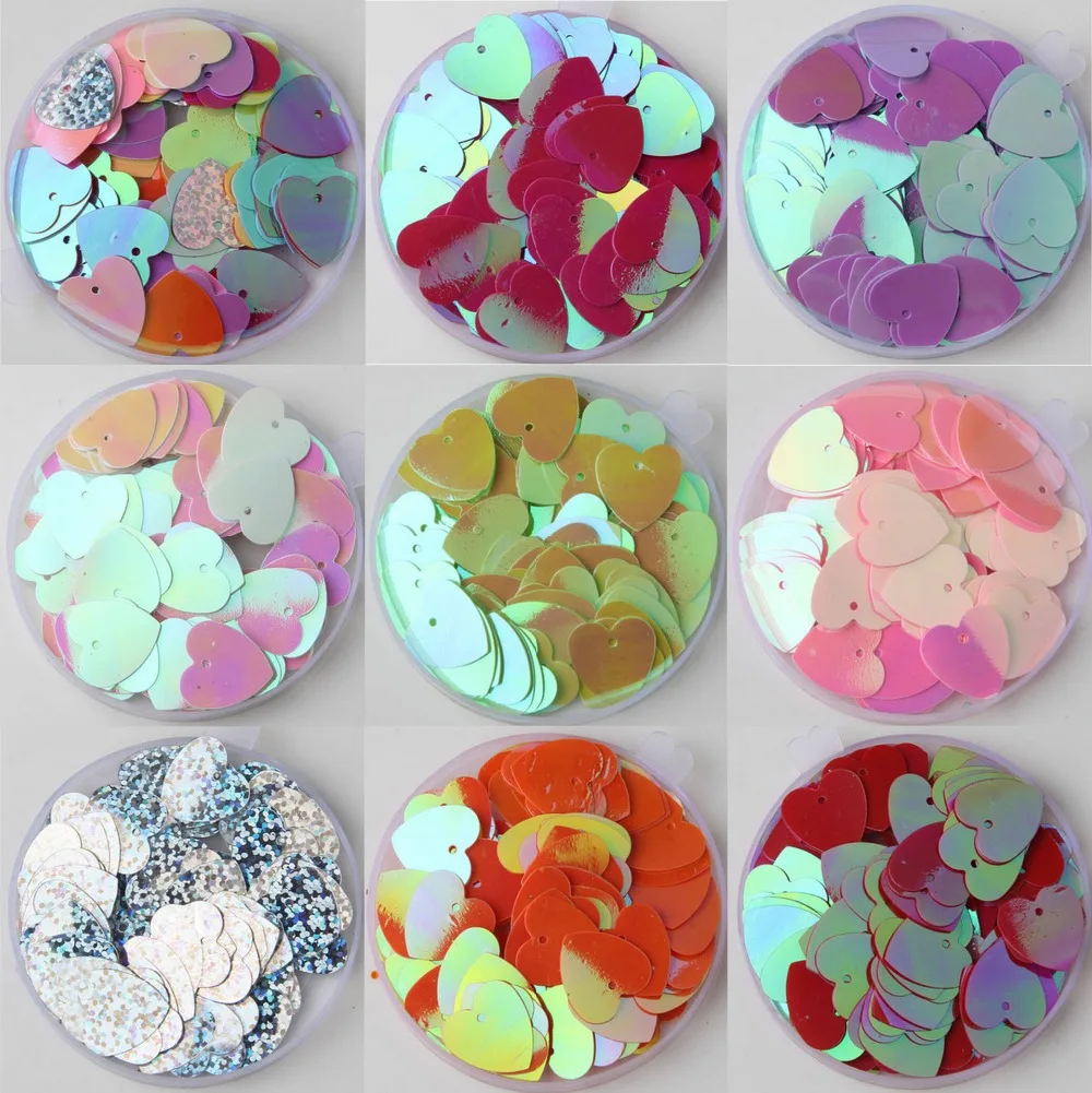 

70pcs/ DIY handmade jewelry sequins clothing accessories 17mm heart sequin
