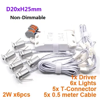 

6pcs/set 2W Mini Dimmable and Non- Mini Led Spot Lamp Dining Room Mini Ceiling Lighting CE RoHS 5 Years Warranty