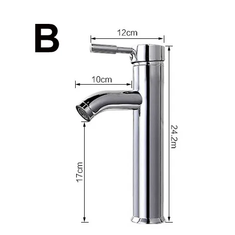 17/24/30 см Высота нержавеющая сталь смеситель для ванной, кран для горячей и холодной воды хромированной отделкой - Цвет: Model B
