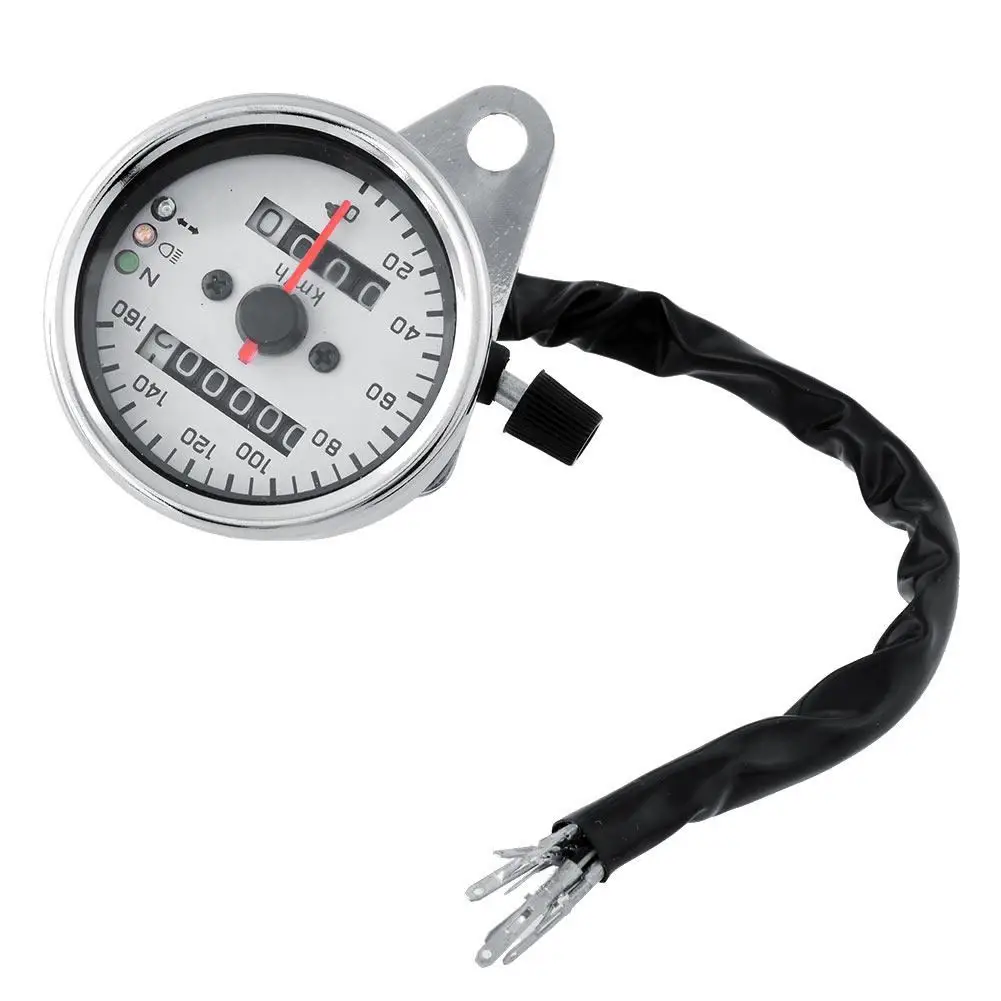Motorcycle Motorbike Replace Chorme Dual Odometer Speedometer Gauge LED