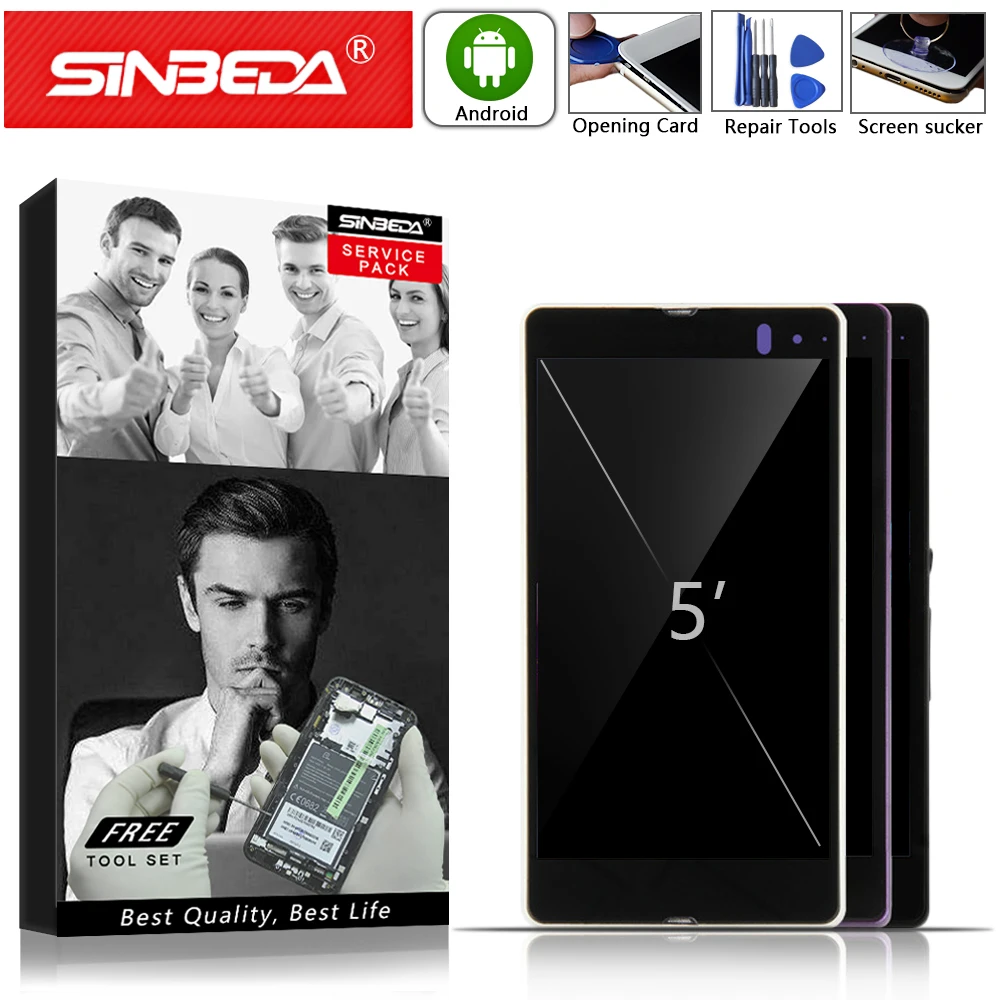 5 0 &quotдля SONY Xperia Z ЖК дисплей сенсорный экран дигитайзер с рамкой сборка для XPERIA L36H