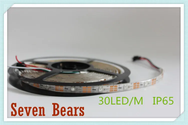 Tiras de Led dc5v 1 m/5 m preto/branco Modelo do Chip Led : Ws2812b