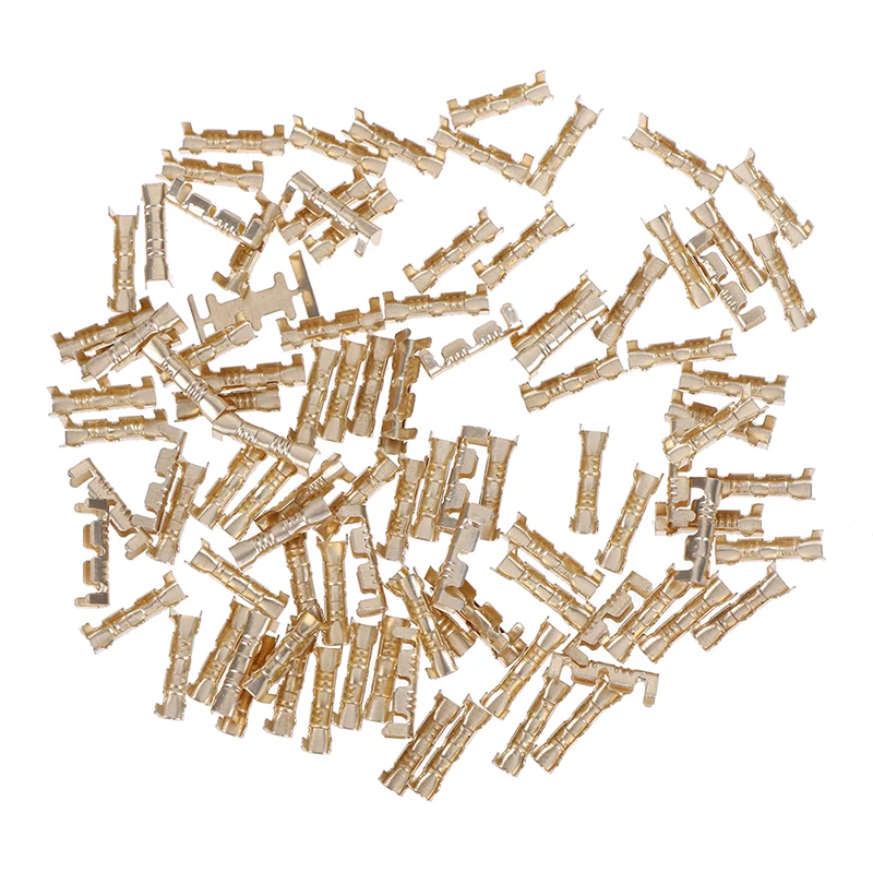 

100Pcs 0.5-1.5mm Brass Copper Square Millimeter Crimp Electrical Connector Wire Terminal Kit