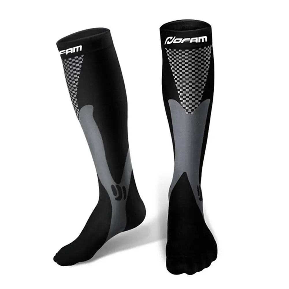 

Running Athletic Men Women Color Block Stretch Compression Socks Long Stockings