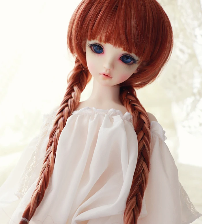 Новинка Bjd кукла парик 1/3 1/4 9-1" 7-8" длинные волосы длинная коса коричневый/розовый/фиолетовый смешанный цвет BJD Кукла SD MSD парик