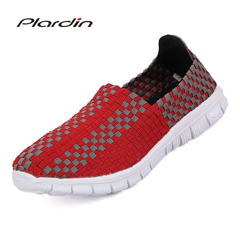 

Plardin New Summer women's Soft Mixed Color Leisure Fashion Flat Sandals For Woman Shoes Breathable Woven Jelly Ladies Shoes