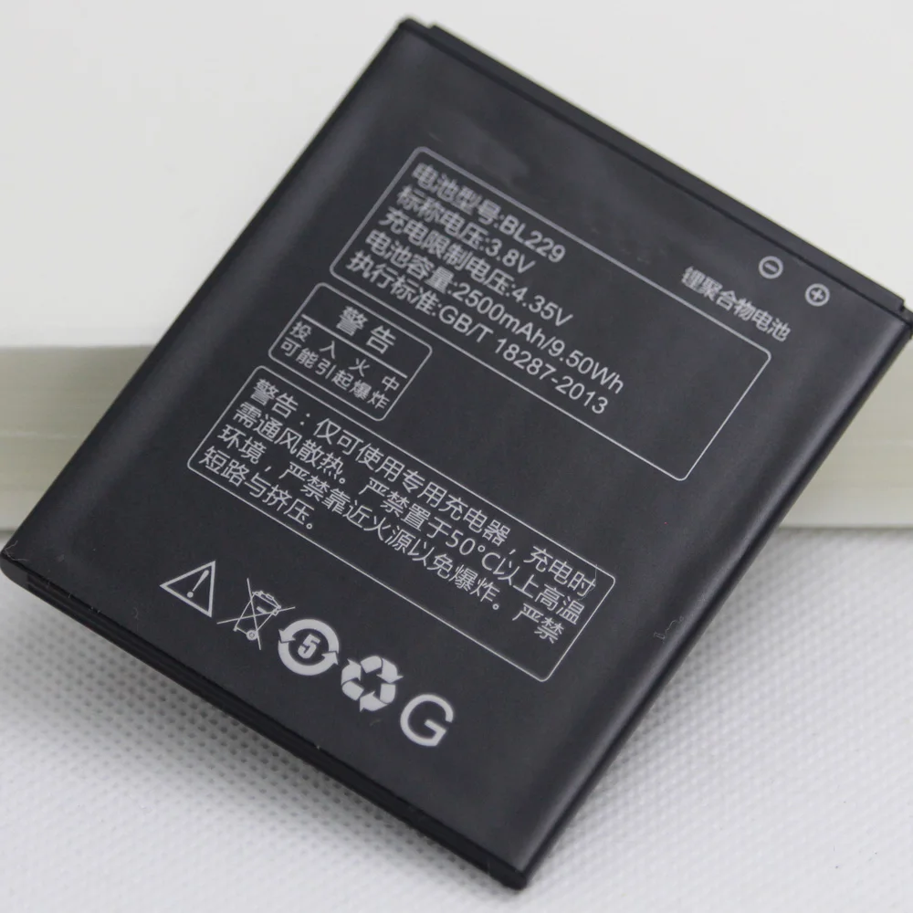 2 шт./лот BL229 сменная батарея для телефона Lenovo A806 A808T аккумуляторная 2500