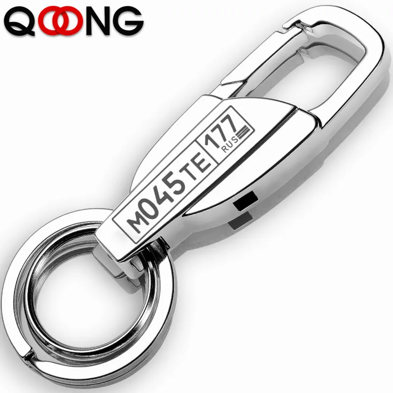 QOONG2023NewBrandMetalLuxuryMenKeyChainKeychainforMen