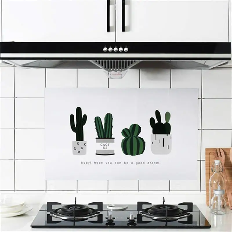 

Decals Oil-proof Aluminum Foil Stickers Flamingo Keep Clean Kitchen Wall Paper Kitchen Accessories 45*75cm
