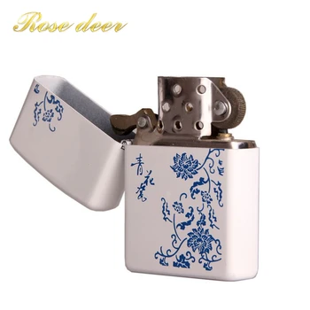

Blue and white porcelain kerosene lighter lighter unique gasoline lighter crafts adorned the best gifts