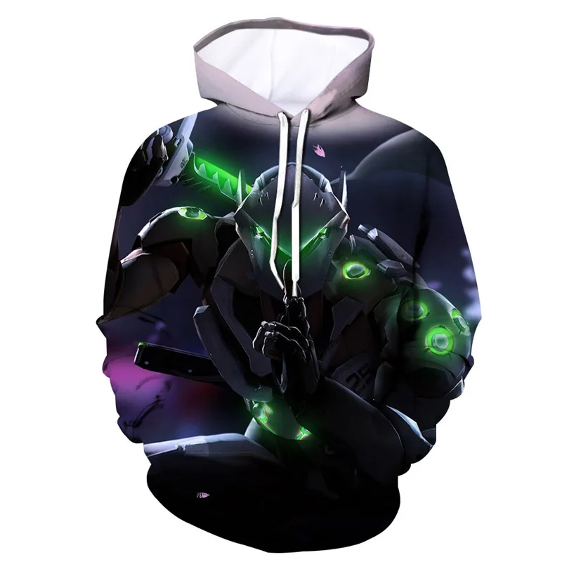 

2019 New Overwatches Hooded Sweatshirts OW Mercy Genji Reaper Hoodies Cool Pullover Coat Jacket Cosplay Halloween Costume props