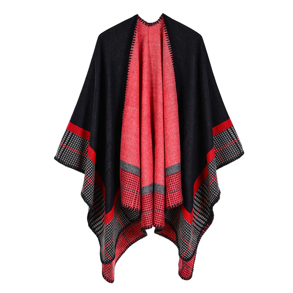 

2019 Women Winter Fashion Ponchos Capes Hooded Thick Warm Scarves Femme Outwear Wrap Shawl Hijab Cashmere Bandana Cachecol