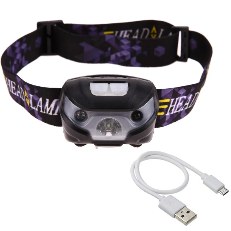 LED Rechargeable Running Headlamp 4000Lm Body Motion Sensor LED