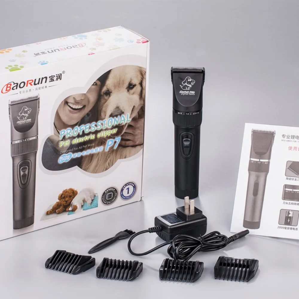 BaoRun P7 мощный электрический профессиональный триммер для стрижки собак, машинка для стрижки домашних животных, машинка для стрижки 110 В-240 В