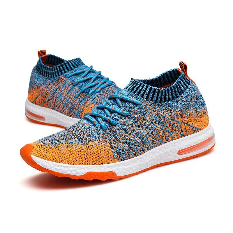 

Fashion Sneakers Men Casual Shoes Slip-on Fly-knitted Shoes For Man Sneakers Mesh Air Designer Sneakers 2019 Male Shoes Footwear