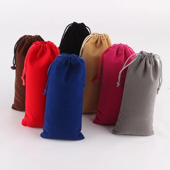 

10pcs/lot 8*17 cm high quality velvet drawstring pouch factory wholesale packing gift Jewelry phone pouch bags