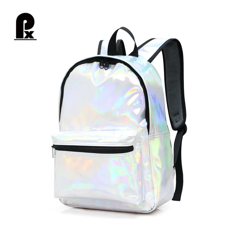 

PU Laser Hologram Backpack Teenagers Leather School Bags Laptop Bag Students Schoolbag Girls Color Backpacks Travel Bag Mochila