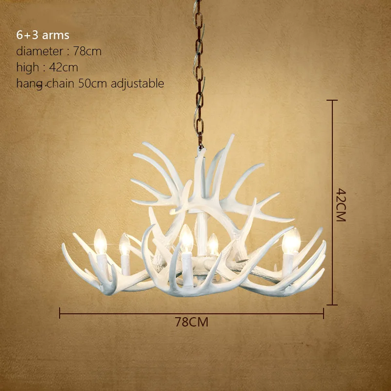 Рога оленя смолы рога люстра E14 лампочка Американский ретро смолы рога оленя лампы для дома Лофт деревенский Декор Блеск рустико - Цвет абажура: Like Picture Show