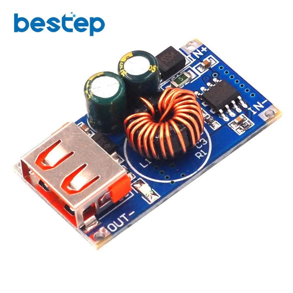 USB конвертер QC3.0 QC2.0 понижающий модуль зарядки 6 32 В 9 12 24 для быстрой печатная плата