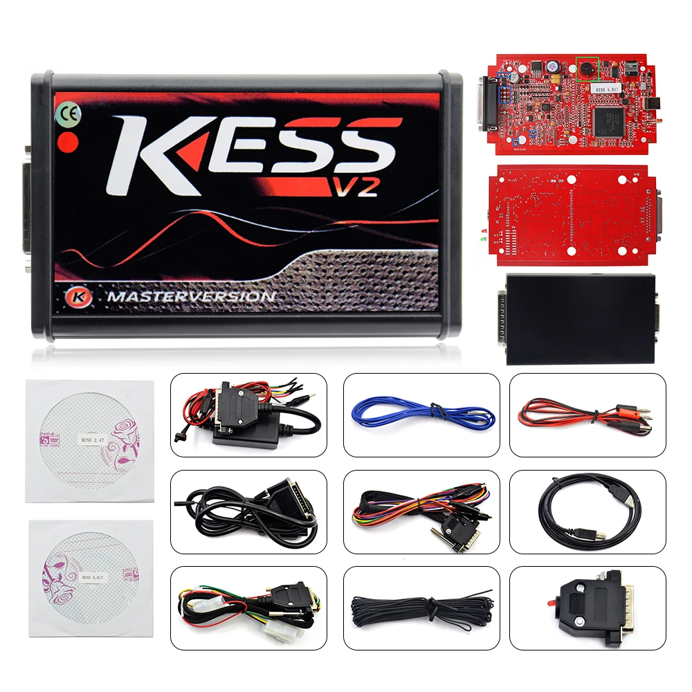 KESS V2 V2.47 V2.23 V5.017 EU красная печатная плата без жетона экю программирование Ktag 4 led с европейской платой красная версия с лучшим качеством