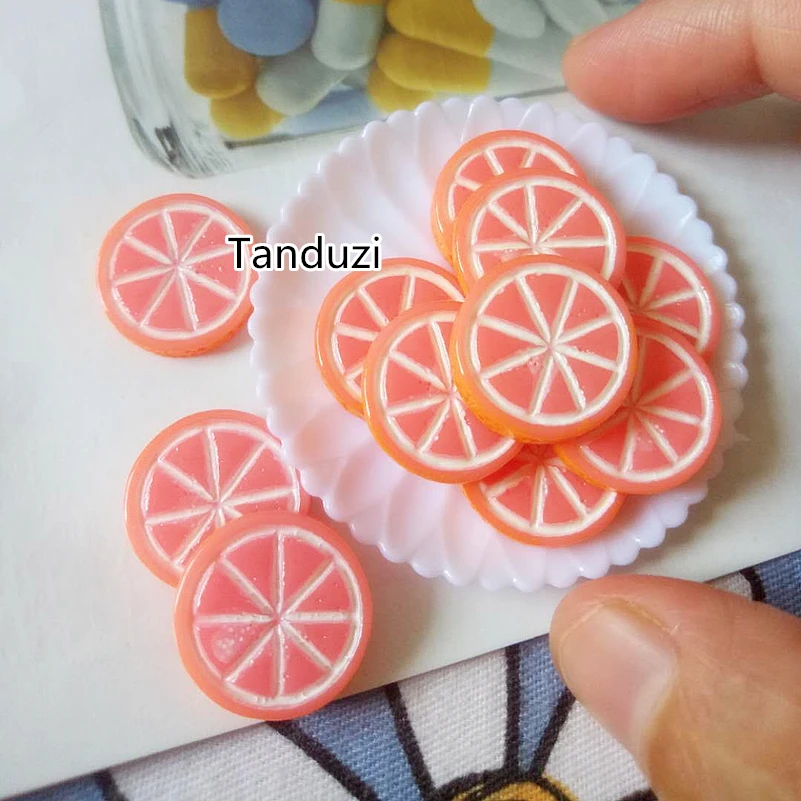 Tanduzi 100 шт. Kawaii фрукты из смолы Flatback Смола в огранке кабошон нарезанный графитовый