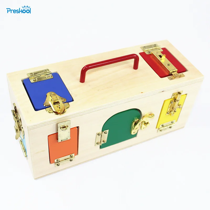  Baby Toy Montessori Colorful Lock Box Early Childhood Education Preschool Training Kids Brinquedos 