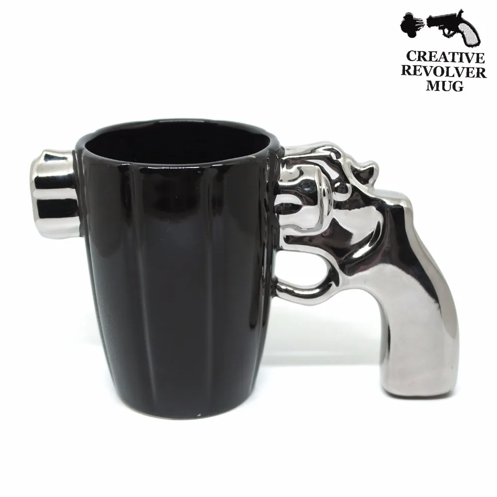 

380ml Creative Revolver Ceramic Mug Home Office Plating Drinks Coffee Mug free shipping
