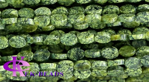 Натуральные зеленые серпантин плоские овальные бусины Свободные маленькие бусины 4x6 подходят ювелирные изделия DIY ожерелье или браслеты 02752