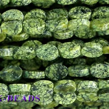 Натуральные зеленые серпантин плоские овальные бусины Свободные маленькие бусины 4x6 подходят ювелирные изделия DIY ожерелье или браслеты 02752