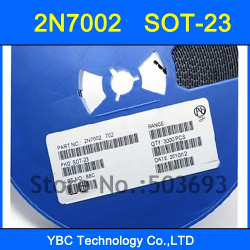 500 шт./лот SMD Триод Транзистор 2N7002 МОП-ТРАНЗИСТОР N-CH SOT-23