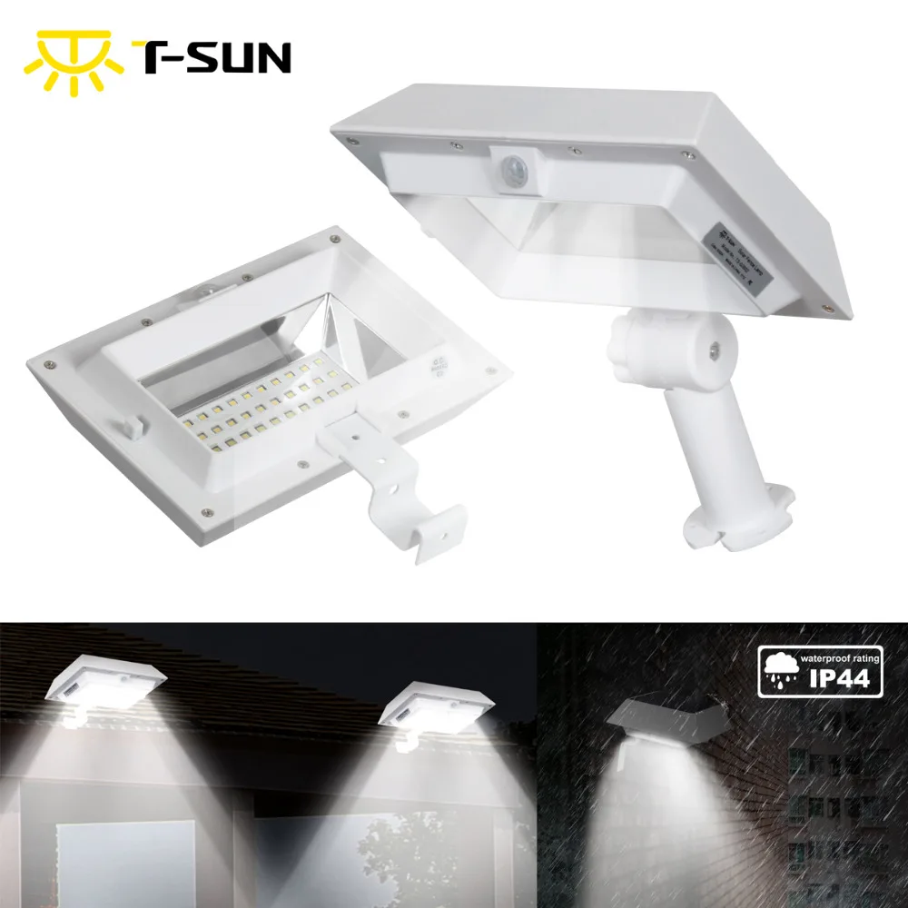 T-SUNRISE Motion Sensor Solar Gutter lights Solar Powered Outdoor Lighting Garden Solar Sensor Wall Light for Street Yard T-SUNRISE Motion Sensor Solar Gutter lights Solar Powered Outdoor Lighting Garden Solar Sensor Wall Light for Street Yard