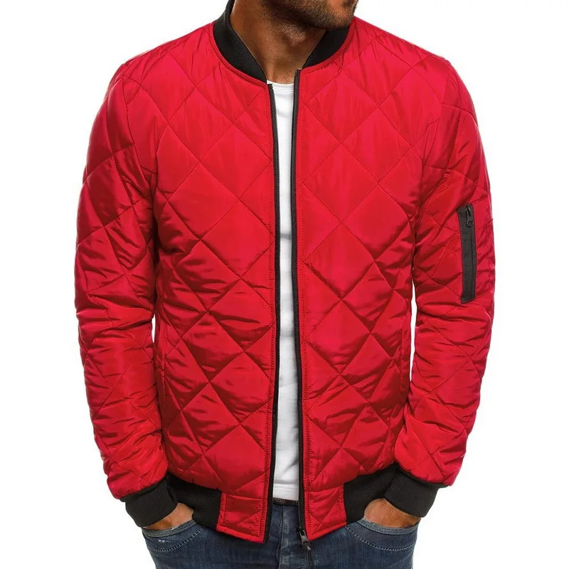 MJARTORIA, приталенное теплое пальто, Осень-зима, Мужская Легкая ветронепроницаемая теплая куртка, одноцветная куртка, верхняя одежда - Цвет: Red