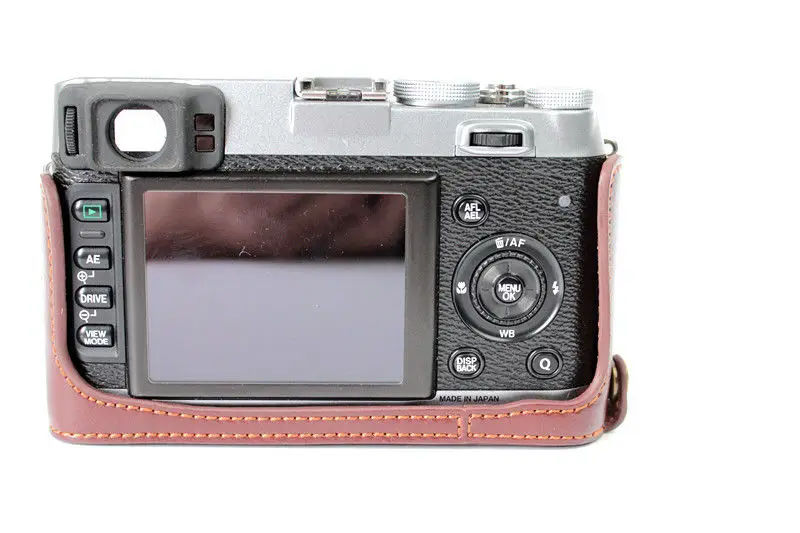 Original De Cuero Real Completo Cámara Funda bolsa cubierta para Fujifilm x100t Negro