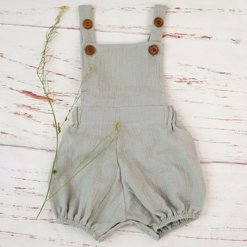 Хлопковый комбинезон для маленьких мальчиков; летний органический Мягкий комбинезон с двойной марлей; комбинезон для новорожденных; удобные костюмы для малышей; Roupa