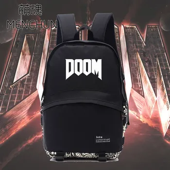 

Retro game DOOM concept black nylon backpacks game fans gift backpacks DOOM backpack NB075