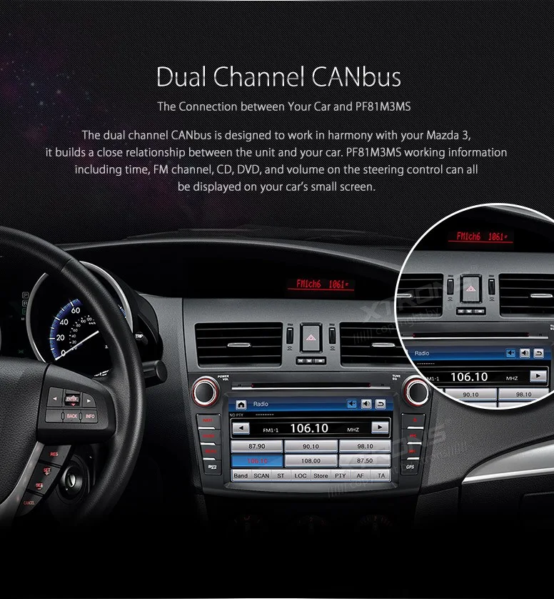 Best XTRONS 8 inch in dash Head Unit double din Car DVD Player GPS Navigation stereo Radio MP4 CANbus for Mazda 3 2010 2011 2012 2013 6