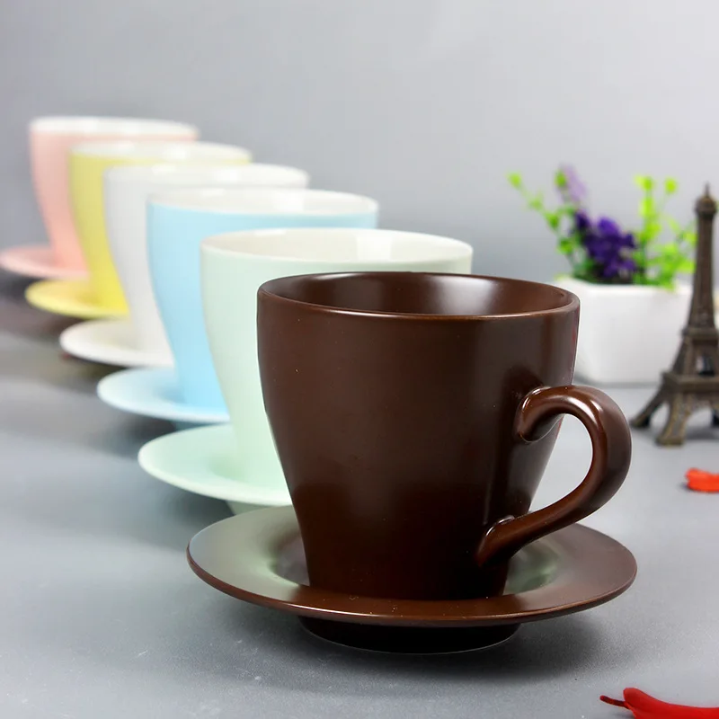Matte 6 Candy Color Coffee Cup Solid Color Ceramic Cups ...