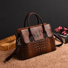 Women Fashion Luxury Brand Designer Crocodile Pattern Handbag PU Leather Large Shoulder Bag Ladies Hand Bags Messenger Bags Tote esufeir genuine leather women handbag famous brand shoulder bag crocodile pattern leather luxury women bags designer casual tote