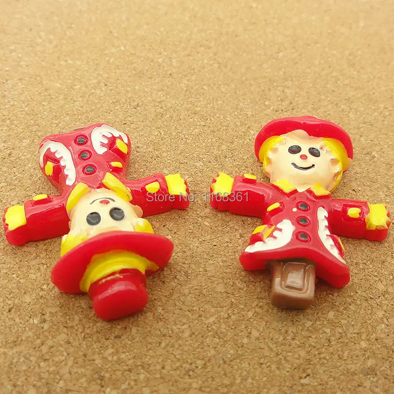 1pcs/lot resin flat back Halloween clown cartoon 34mm Cabochons Hair Bow Center DIY Christmas decration C115-3