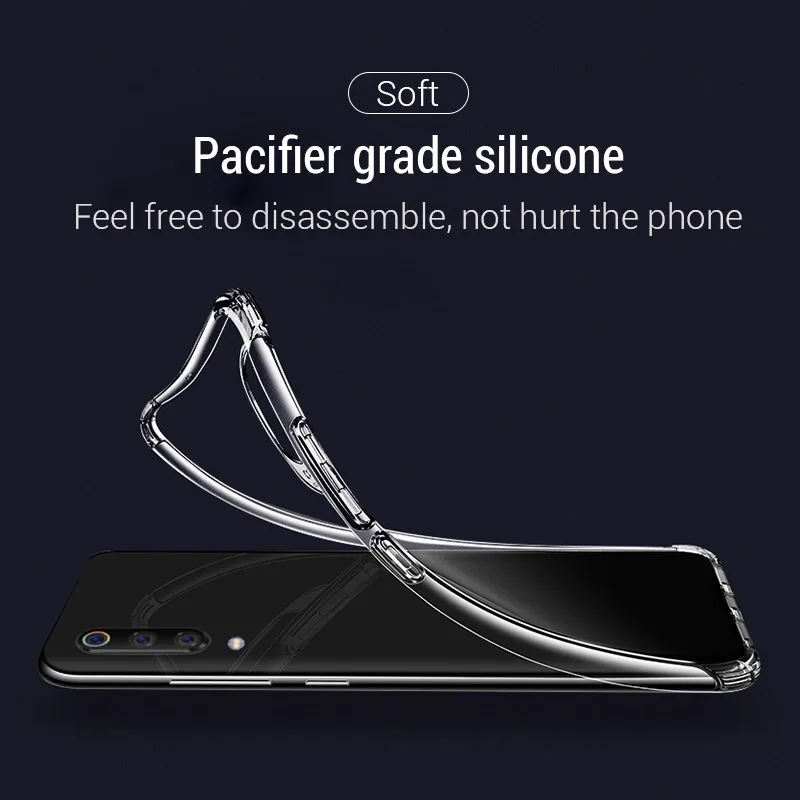 PZOZ Case For Xiaomi Mi 9 SE Mobile Phone Protective Bag Transparent Shockproof Silicone Clear TPU Soft Shell For Xiaomi Mi9 SE