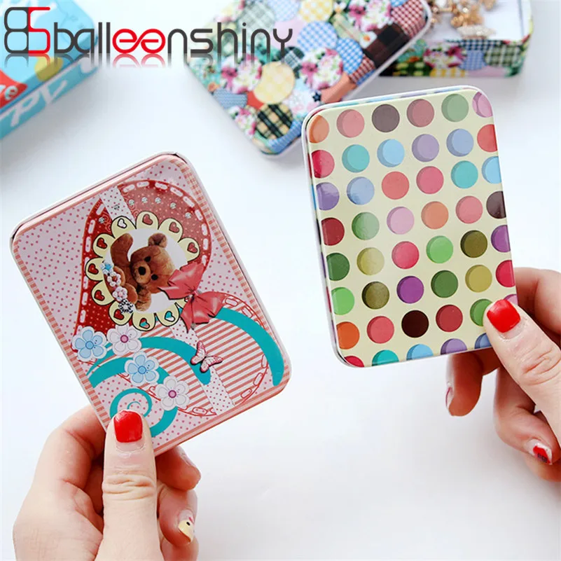 

BalleenShiny Mini Iron Storage Box Cartoon jewelry Coin Earphone Data Line Cable Key Organizer Container Desk Sundries Holder