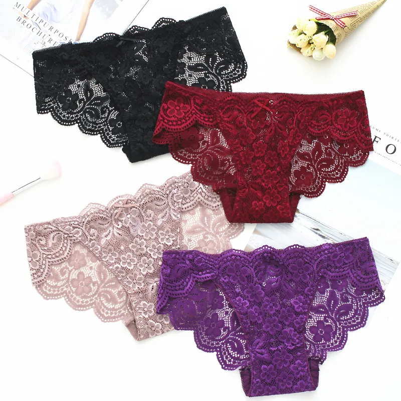 Women's underwear sexy ultra thin transparent mesh ladies panties women