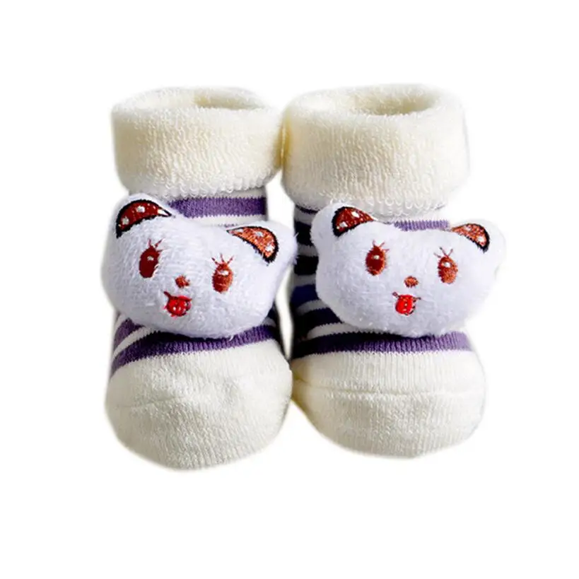 Детские милые носки для новорожденных Детские носки с изображением животных и кукол из мультфильмов модель противоскользящие носки для маленьких мальчиков и девочек 0-6 м