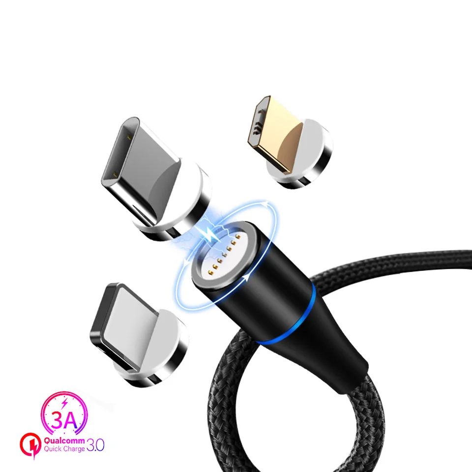 3A Magnetic Fast Charging Cable For iPhone XS MAX XR 8 7 Plus SAMSUNG S10+ Xiaomi LG 1M Micro USB Type C Quick Charge Data | Мобильные