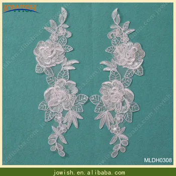 

Off white flower floral lace applique sewing wedding fabric decoration dress 3d appliques DIY Bridal accessory lace applique